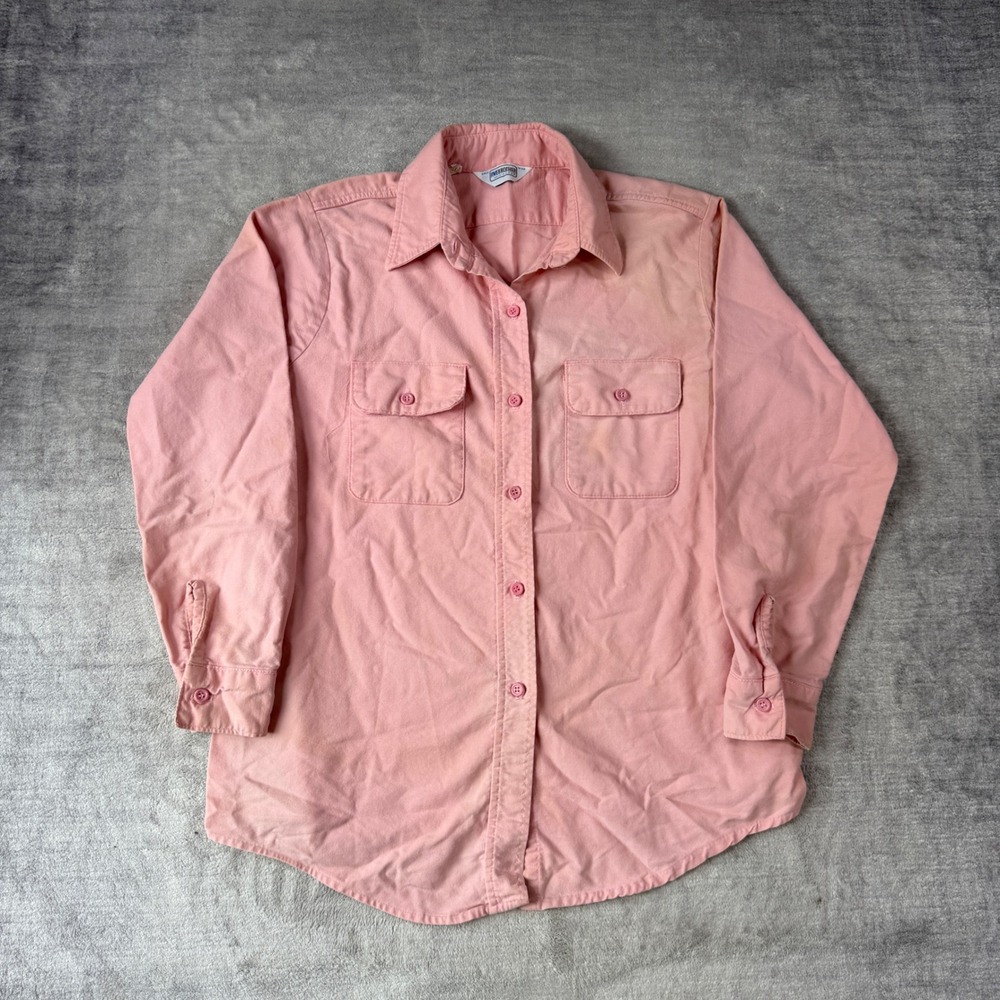 Vintage Five Brother Shirt Mens Medium Pink Chamois Long Sleeve Workwear USA